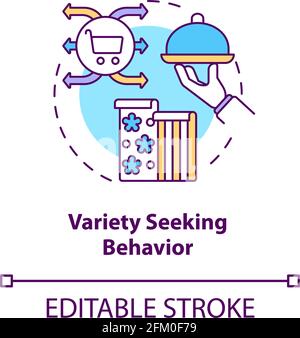 Variety seeking behavior concept icon Stock Vector