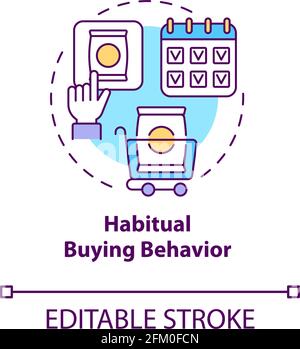 Habitual buying behavior concept icon Stock Vector