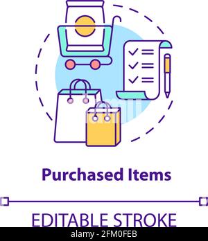 Purchased items concept icon Stock Vector