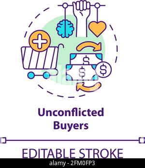 Unconflicted buyers concept icon Stock Vector