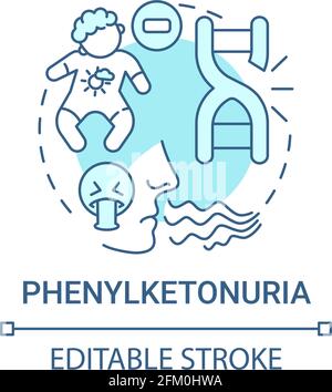 Phenylketonuria blue concept icon Stock Vector