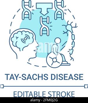 Tay sachs disease blue concept icon Stock Vector