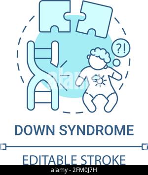 Down syndrome blue concept icon Stock Vector