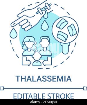 Thalassemia blue concept icon Stock Vector