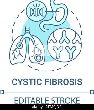 Cystic fibrosis blue concept icon Stock Vector