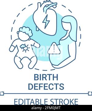 Birth defects blue concept icon Stock Vector