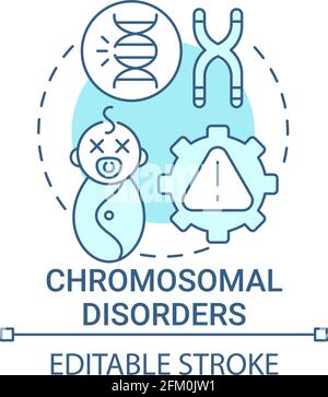 Chromosomal disorders blue concept icon Stock Vector