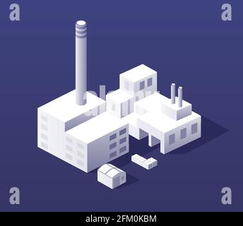 The isometric factory plant city from industrial building vector ...