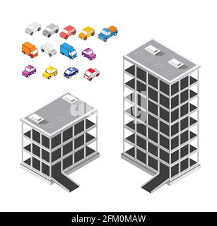 Traffic transport city parking garage parking for to transport Stock Vector