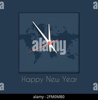 Happy New Year, the clock counts down the last minutes Stock Vector