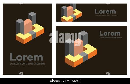 Abstract figures, set of geometric objects for a conceptual template. Stock Vector