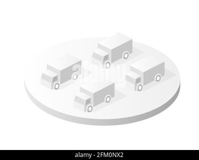 Top view isometric white icon of city Stock Vector
