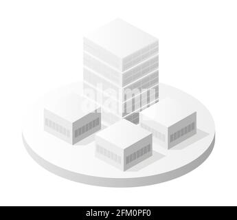 White building icon smart building home architecture Stock Vector