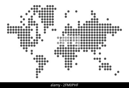 Vector elements silhouette pixel world map pixelated Stock Vector