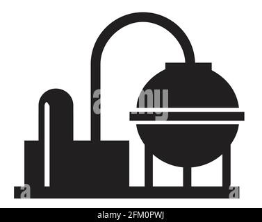 Vector City silhouette object element retro of Industry Factory Stock Vector