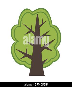 Color Silhouettes of trees nature vector forest silhouette illustration Stock Vector