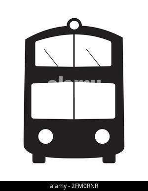 Vector double-decker bus silhouette object element retro Stock Vector