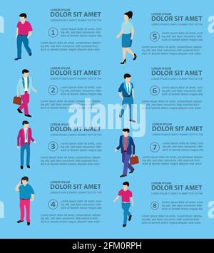 Isometric people boss, professional, manager, worker student Stock Vector