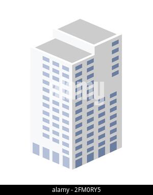 Vector isometric urban architecture building of the modern Stock Vector