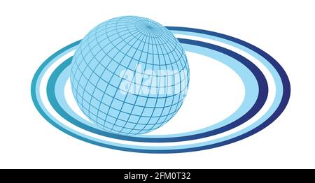 Vector earth planet logo object element retro of icon symbol Stock Vector