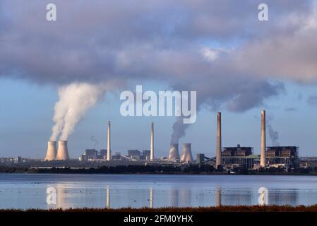 Liddell and Bayswater Coal fired power stations in the Hunter Valley New South Wales Australia Stock Photo
