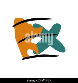 Cute vector abstract shape. Hand drawn doodle Stock Vector