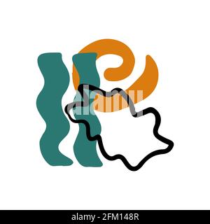 Cute vector abstract shape. Hand drawn doodle Stock Vector