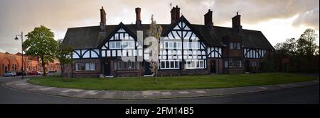 BIRKENHEAD, UNITED KINGDOM - Apr 30, 2021: leverhulme unilver port sunlight's soap factory and homes on the wirral Stock Photo