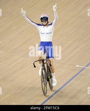 OLYMPIC GAMES BEIJING 2008.  11th DAY 19/8/08.   VICTORIA PENDELTON  WINS THE PUSUIT GOLD   PICTURE DAVID ASHDOWN Stock Photo