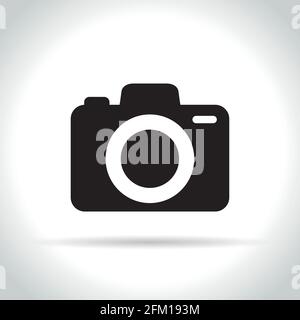 Illustration of camera icon on white background Stock Vector
