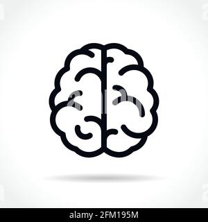 Illustration of brain icon on white background Stock Vector