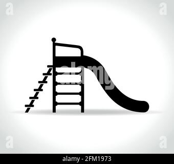 Illustration of children's slide icon on white background Stock Vector