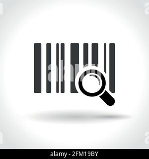 Illustration of barcode with magnifier icon concept Stock Vector