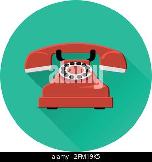 Illustration of retro phone icon design concept Stock Vector