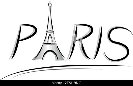 Vector illustration of paris eiffel tower sign Stock Vector