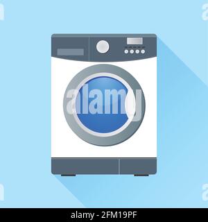 Illustration of washing machine icon with shadow Stock Vector