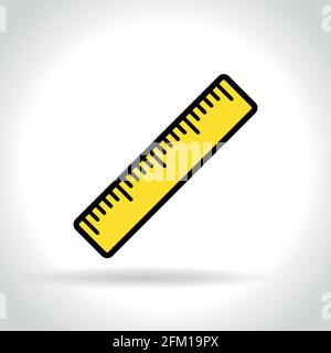 Illustration of yellow ruler on white background Stock Vector