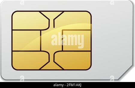 Illustration of sim card on white background Stock Vector