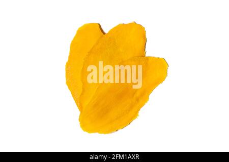 Dried mango slices isolated on white background. Stock Photo