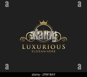 GR Letter Royal Luxury Logo template in vector art for luxurious ...