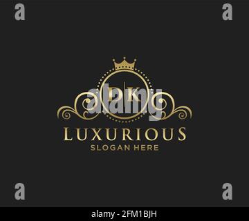 DK Letter Royal Luxury Logo template in vector art for luxurious ...
