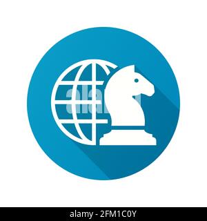 Strategy icon. Simple illustration with long shadow isolated for graphic and web design. Stock Vector