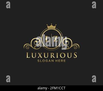 LZ Letter Royal Luxury Logo template in vector art for luxurious ...