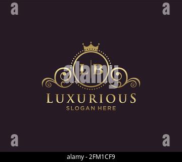 LB Letter Royal Luxury Logo template in vector art for Restaurant, Royalty, Boutique, Cafe, Hotel, Heraldic, Jewelry, Fashion and other vector illustr Stock Vector