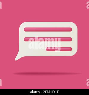 3d speech bubble icon. Social network communication, comment sign symbol, message. Vector  Stock Vector