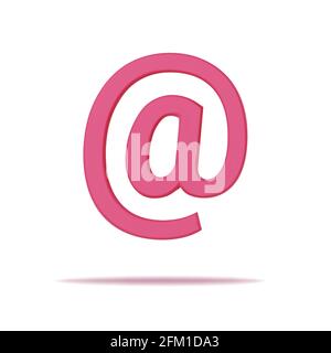 Pink mail icon 3d render. Element email sign, symbol for mobile, web and application. Vector  Stock Vector