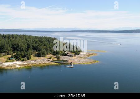 Aerial photo of Yellow Point Lodge, Yellow Point, Vancouver Island, British Columbia, Canada. Stock Photo