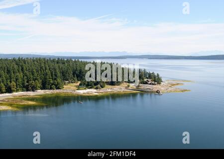 Aerial photo of Yellow Point Lodge, Yellow Point, Vancouver Island, British Columbia, Canada. Stock Photo