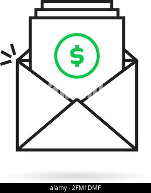 linear open letter like income flow Stock Vector