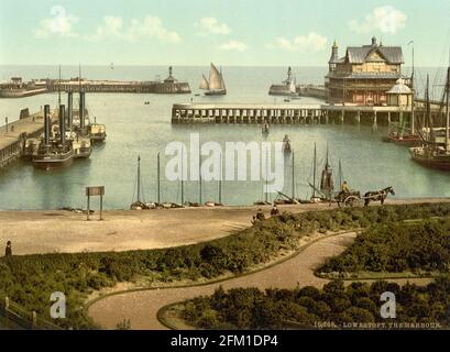 Lowestoft Harbour in Suffolk circa 1890-1900 Stock Photo